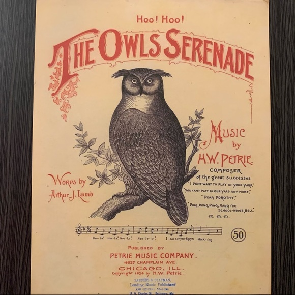 Vintage The Owls Supreme Musical 1894 Poster - Picture 2 of 2